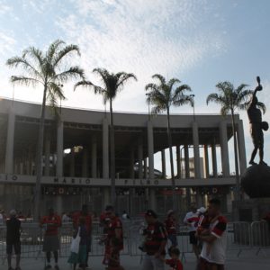 Unas palmeras decoran la entrada al Maracana