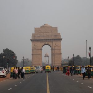 La India Gate y la contaminación clásica de Delhi