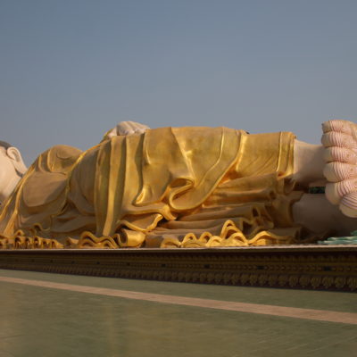 El enorme Buddha Mya Tha Lyaung de 80 metros que se encuentra al aire libre