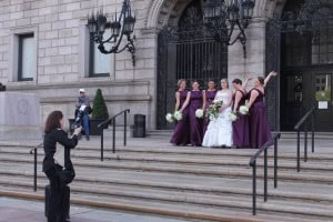 Novia y damas de honor