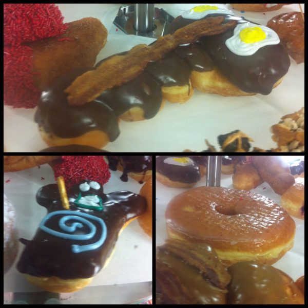 Otros doughnuts "diferentes": bacon y huevos con una forma sugerente, un muñeco de budú y un donught gigante