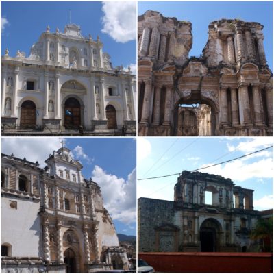Aunque no todas, la mayoría de las iglesias están medio derrumbadas a causa de terremotos y así se han quedado