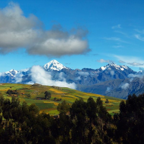 El paisaje durante el recorrido en furgoneta fue precioso mientras nos acercábamos a los Andes nevados