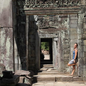 Como muchos otros templos, el interior de Preah Khan son estancias conectadas por puertas colocadas una tras otra