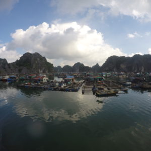 Y es que hay mucha gente viviendo en este pueblo flotante que vive de la pesca en la Bahía de Halong