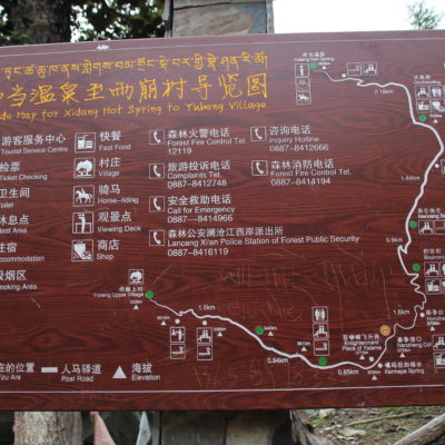 Mapa del recorrido de Xidang a Yubeng