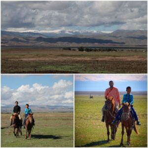 Montamos a caballo en Mongolia, algo que le hacía mucha ilusión a Amaia