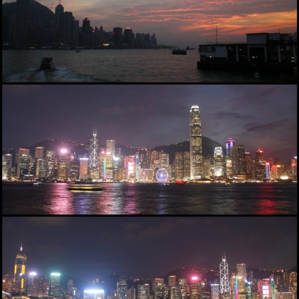 Alucinante el skyline de Hong Kong iluminado