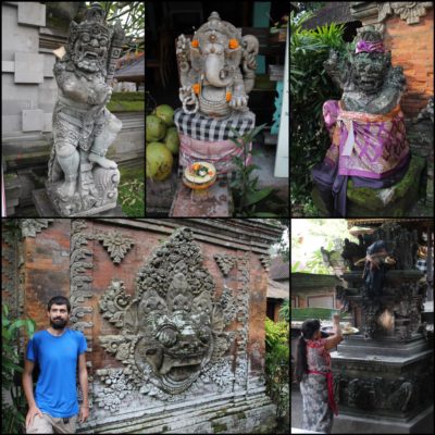 Las ofrendas y las estatuas decoradas de Bali